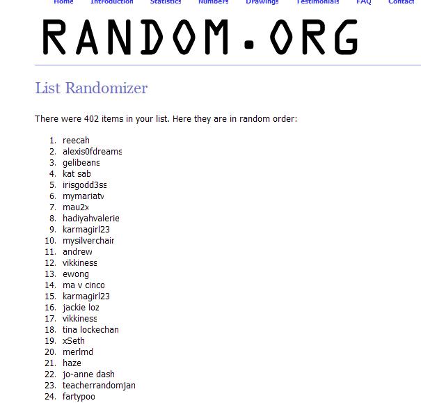 RANDOM.ORG – List Randomizer